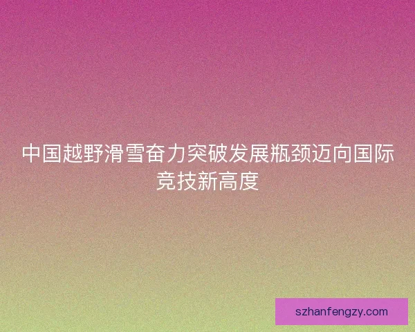 中国越野滑雪奋力突破发展瓶颈迈向国际竞技新高度