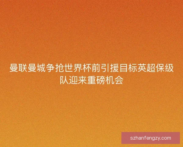 曼联曼城争抢世界杯前引援目标英超保级队迎来重磅机会