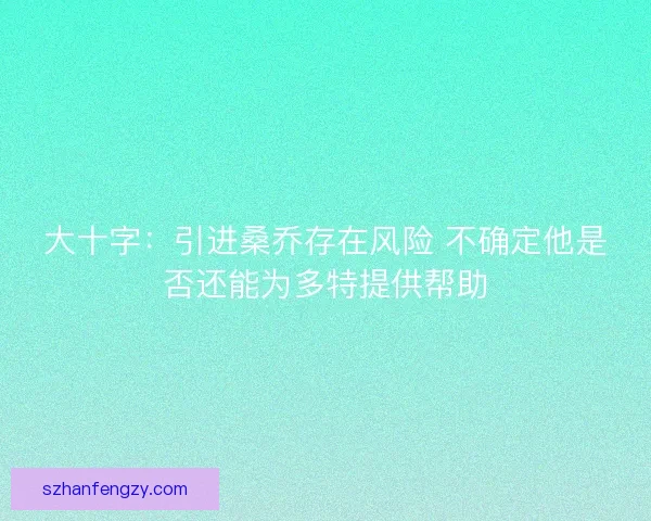 大十字：引进桑乔存在风险 不确定他是否还能为多特提供帮助